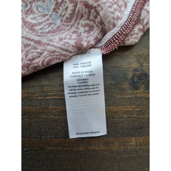 Faherty Montara Blouson Mini Dress Burgundy Multicolor Womens S - Picture 6 of 7